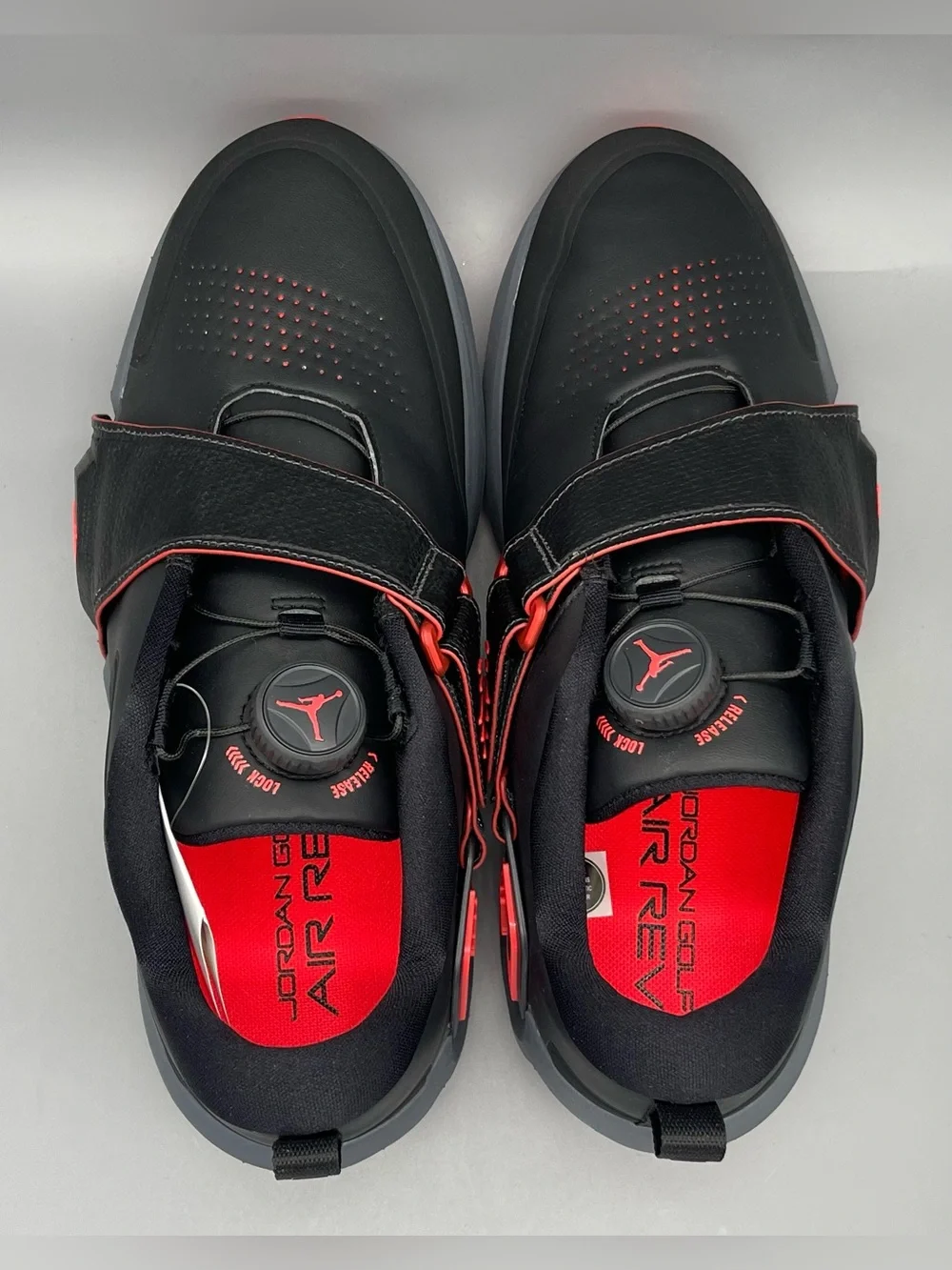 Air Jordan Rev Golf Shoes Spikes Black Red Infrared FV6338-001 Mens Size 9 NEW
